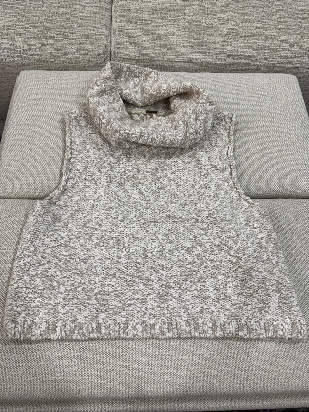 Free People Marled Oatmeal Sleeveless Cowl Neck Sweater